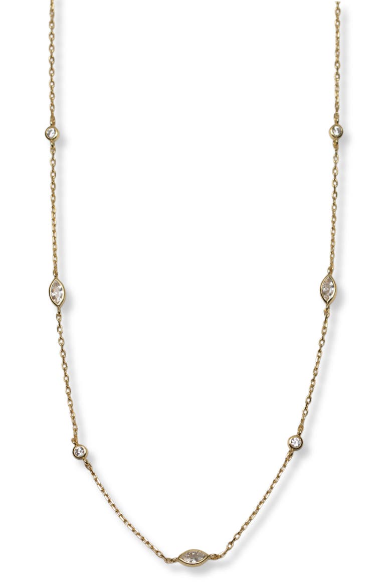 All Around Mixed Cubic Zirconia Necklace, Main, color, GOLD