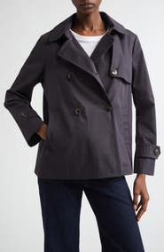 Herno Double Breasted Hooded Short Trench Coat