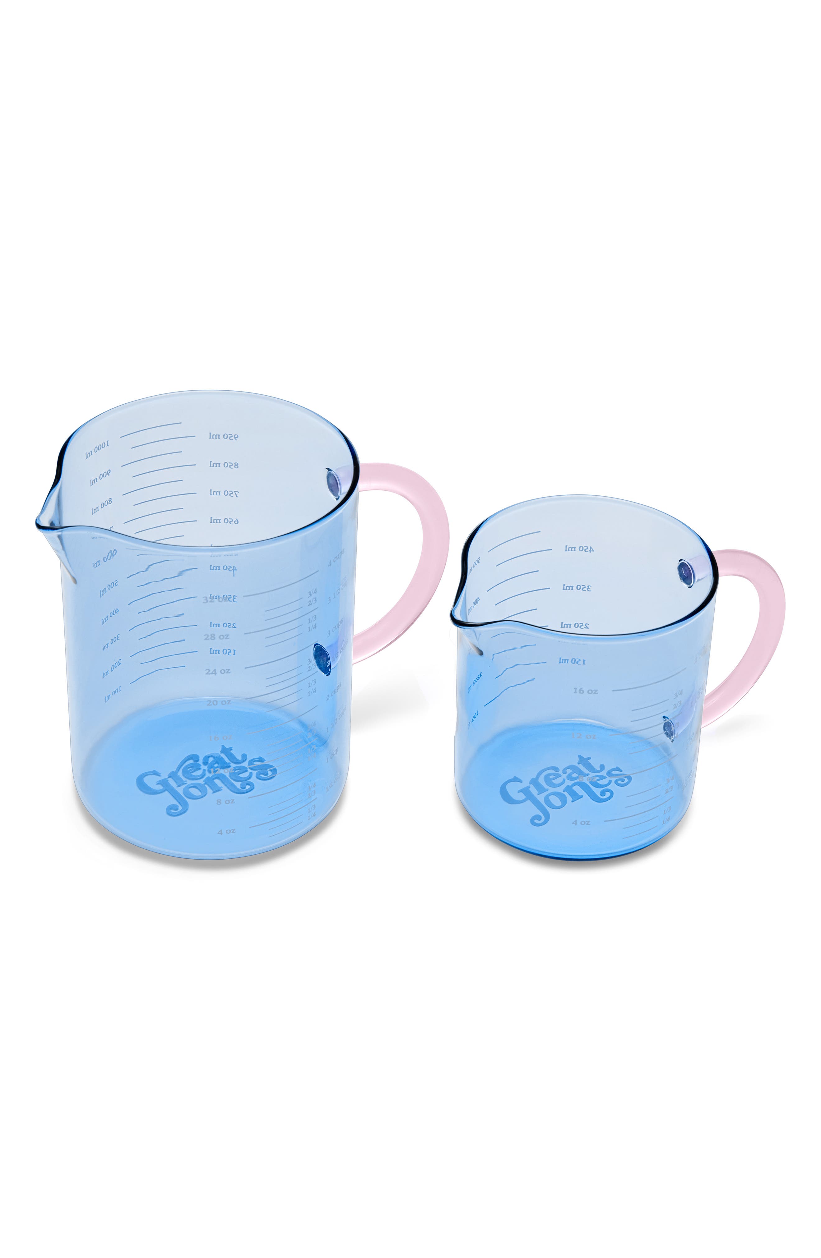 Great Jones Set of 2 Glass Measuring Cups in Blueberry/Taffy 