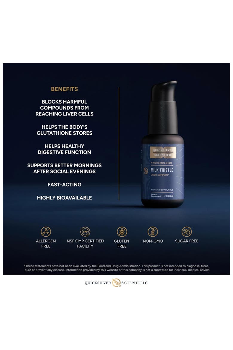 Nanoemulsified Milk Thistle Silymarin Liquid Supplement, Alternate, color, None