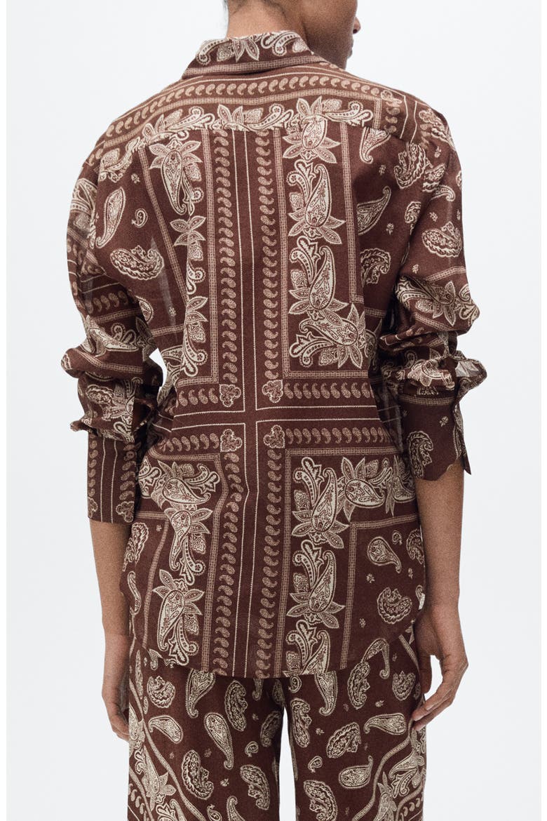 Paisley Cotton Button-Up Shirt, Alternate, color, BROWN