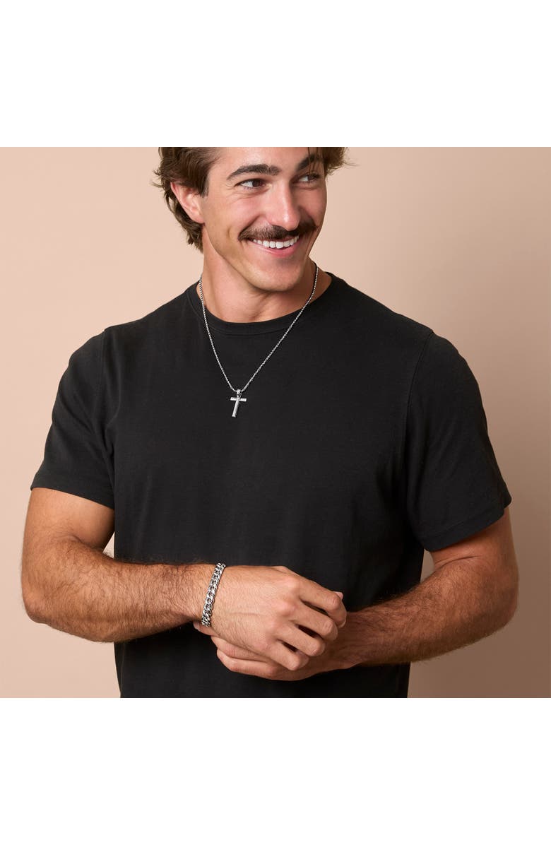 Lucky Brand Cross Pendant Necklace - 22'', Alternate, color, Silver