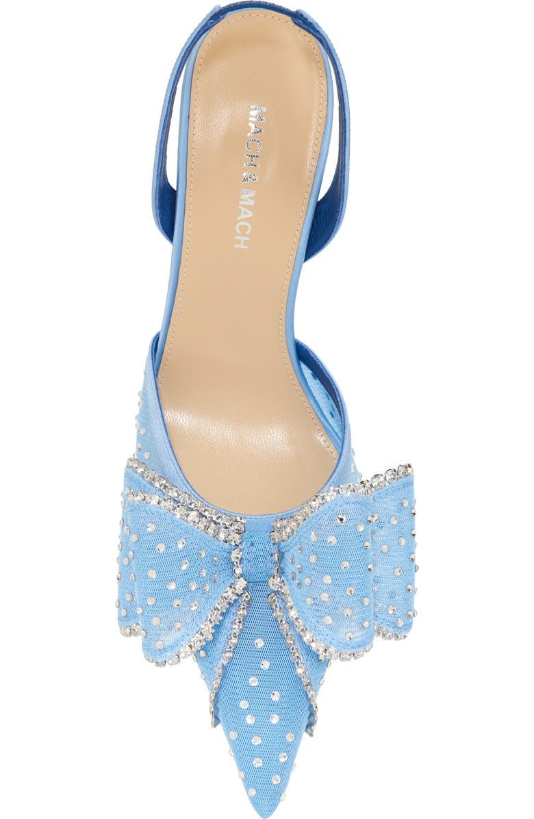 Mach & Mach Le Cadeau Bow Pointed Toe Slingback Pump, Alternate, color, Sky Blue