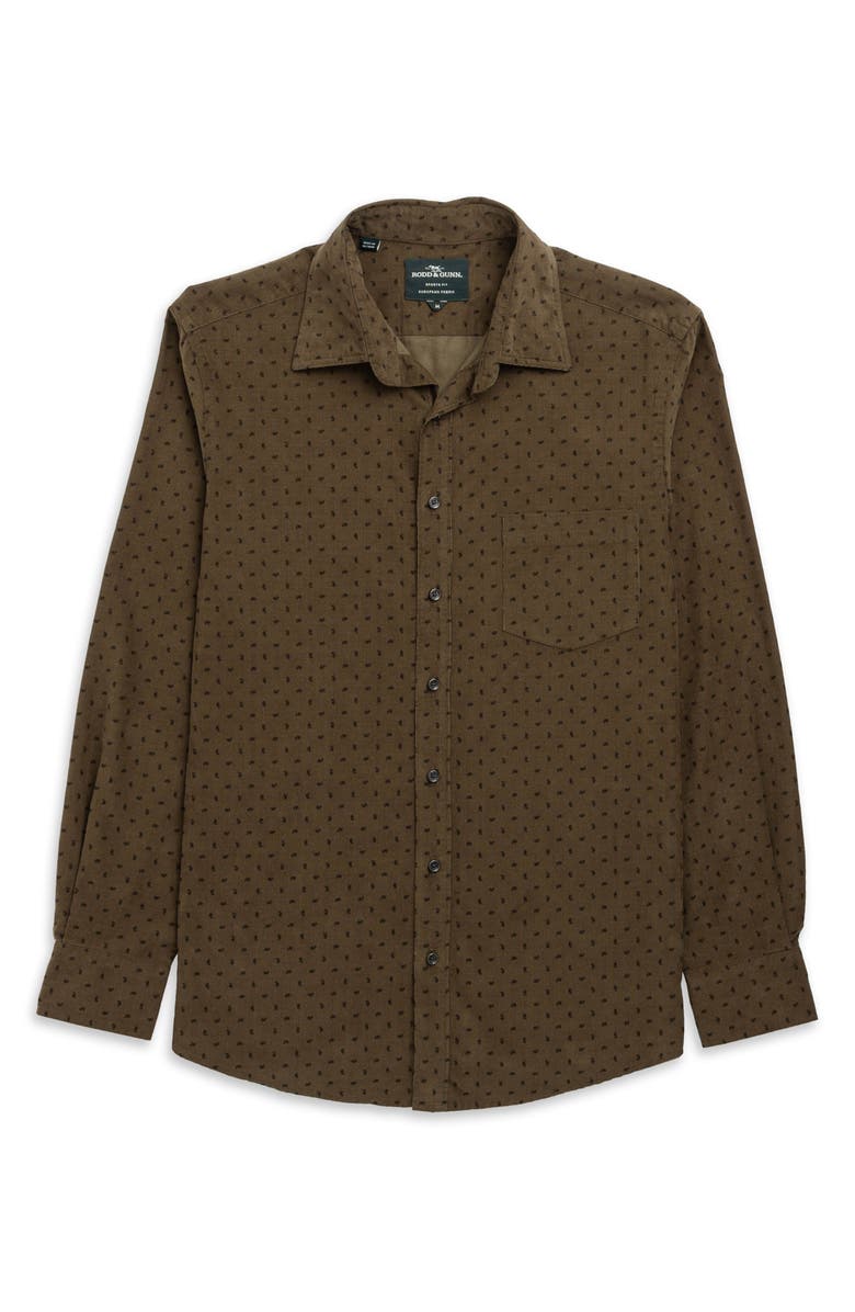 Rodd & Gunn Harrington Neat Paisley Cotton Corduroy Button-Up Shirt, Alternate, color, Moss