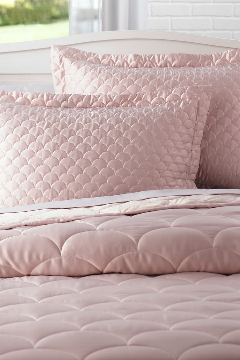 Nikki Chu Velvet/Satin Reversible Blanket, Main, color, ROSE