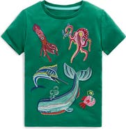 Mini Boden Kids' Sea Creatures Glow in the Dark Superstitch T-Shirt