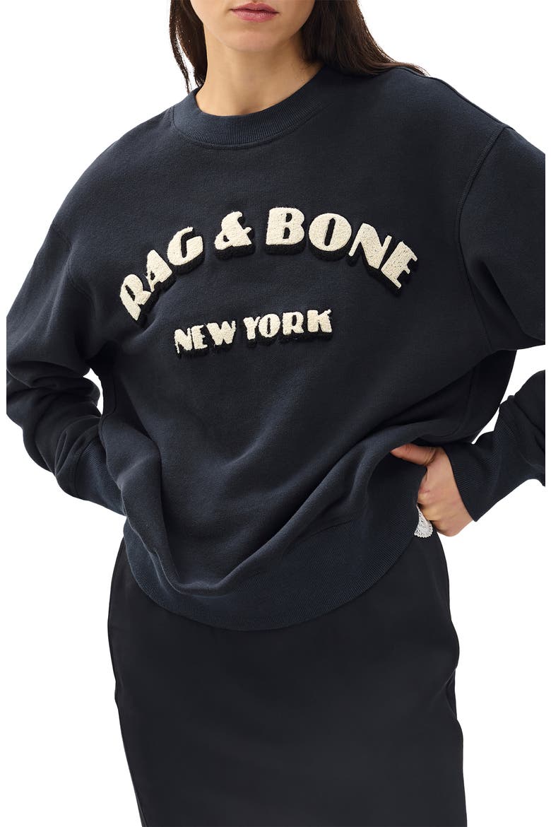 Oversize Logo Graphic Sweatshirt, Alternate, color, NAVY