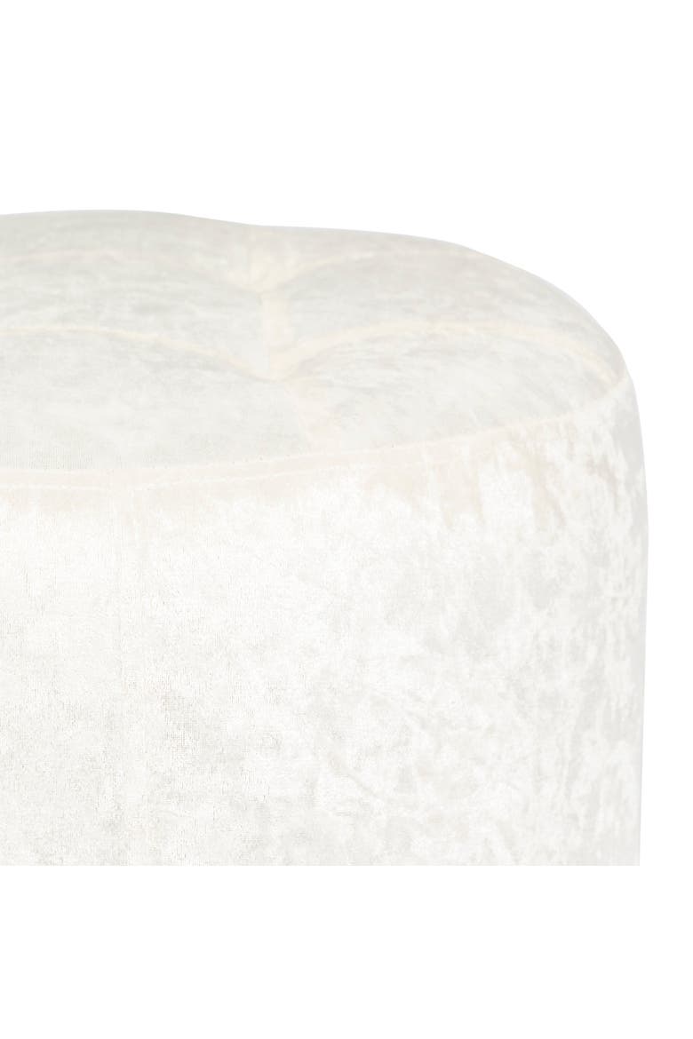 Rosey Tufted Vanity Ottoman, Alternate, color, White Crushed Velvet
