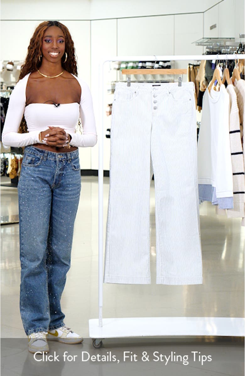 Teresa Button Fly Wide Leg Jeans, sales video thumbnail