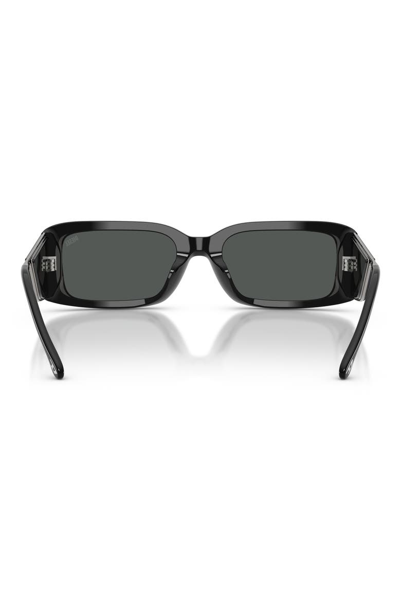 53mm Rectangular Sunglasses, Alternate, color, BILAYER BLACK GREY / DARK GREY