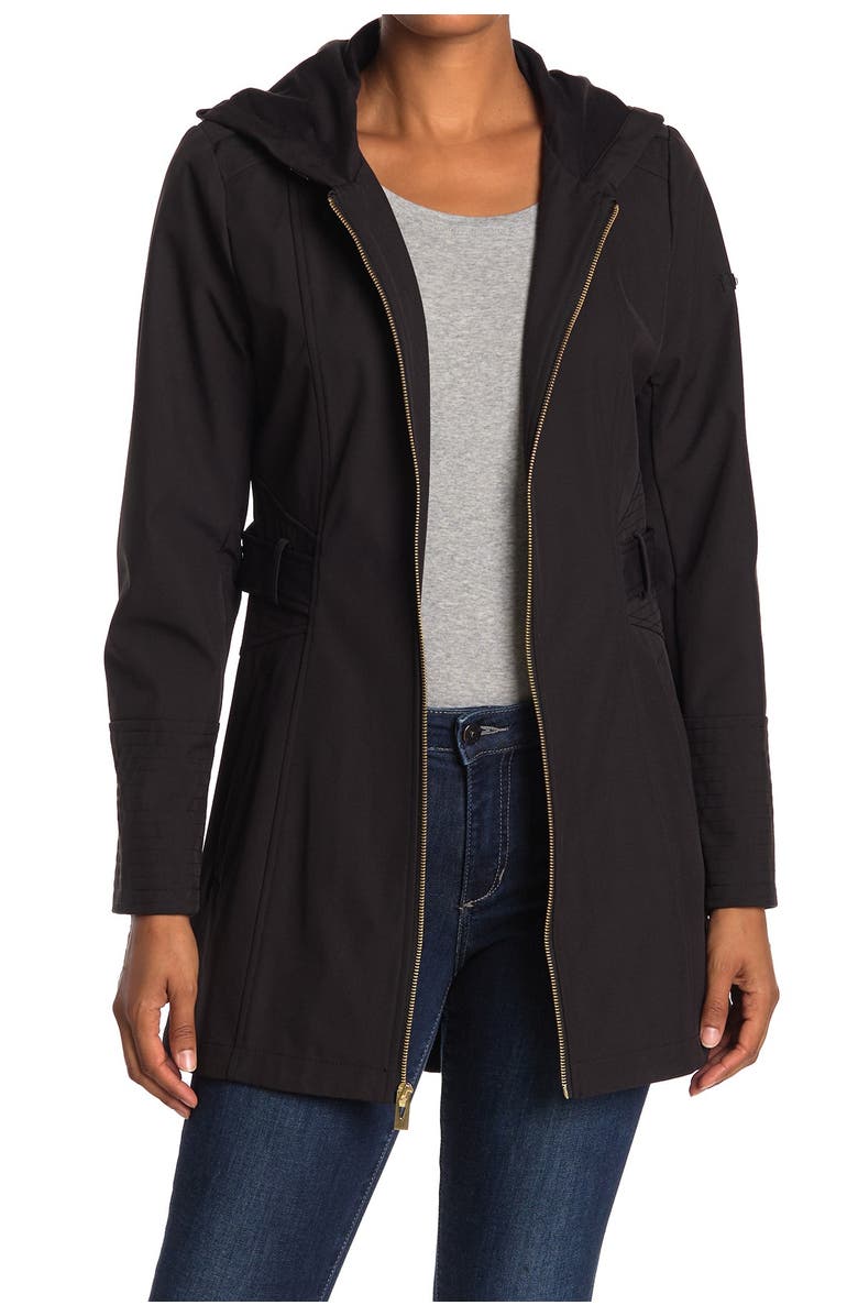 Via Spiga Half-Belt Hooded Soft-Shell Jacket, Main, color, 