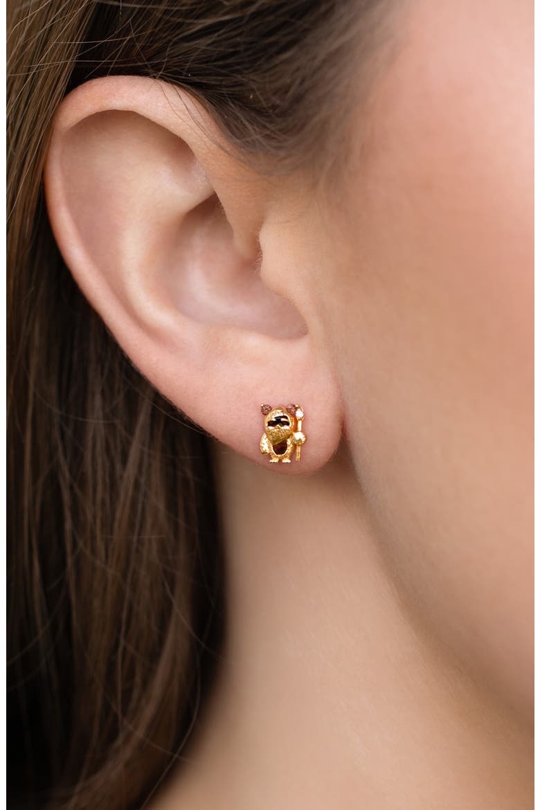Star Wars™ Ewok™ Stud Earrings, Alternate, color, GOLD