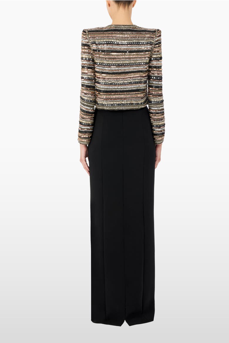 Alma Beaded Jacket, Alternate, color, Liquorice