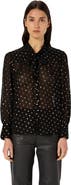 GERARD DAREL Andree Sheer Metallic Polka Dot Blouse