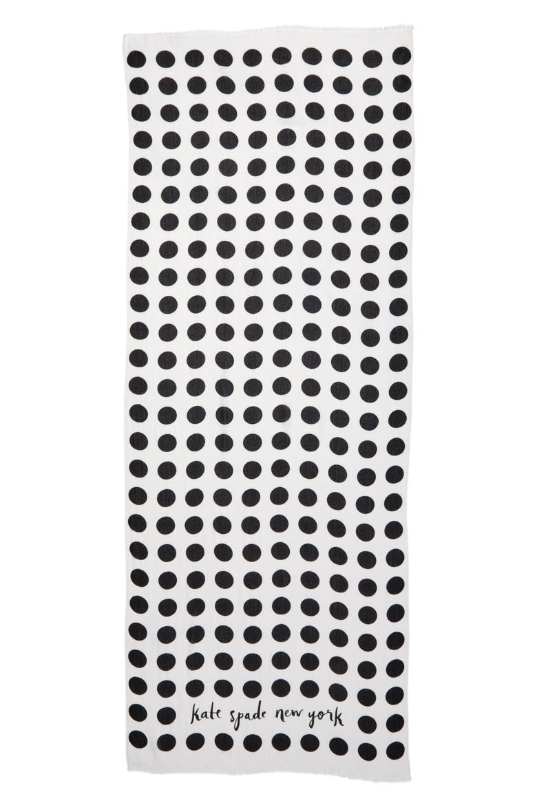 grid dot scarf, Alternate, color, CREAM