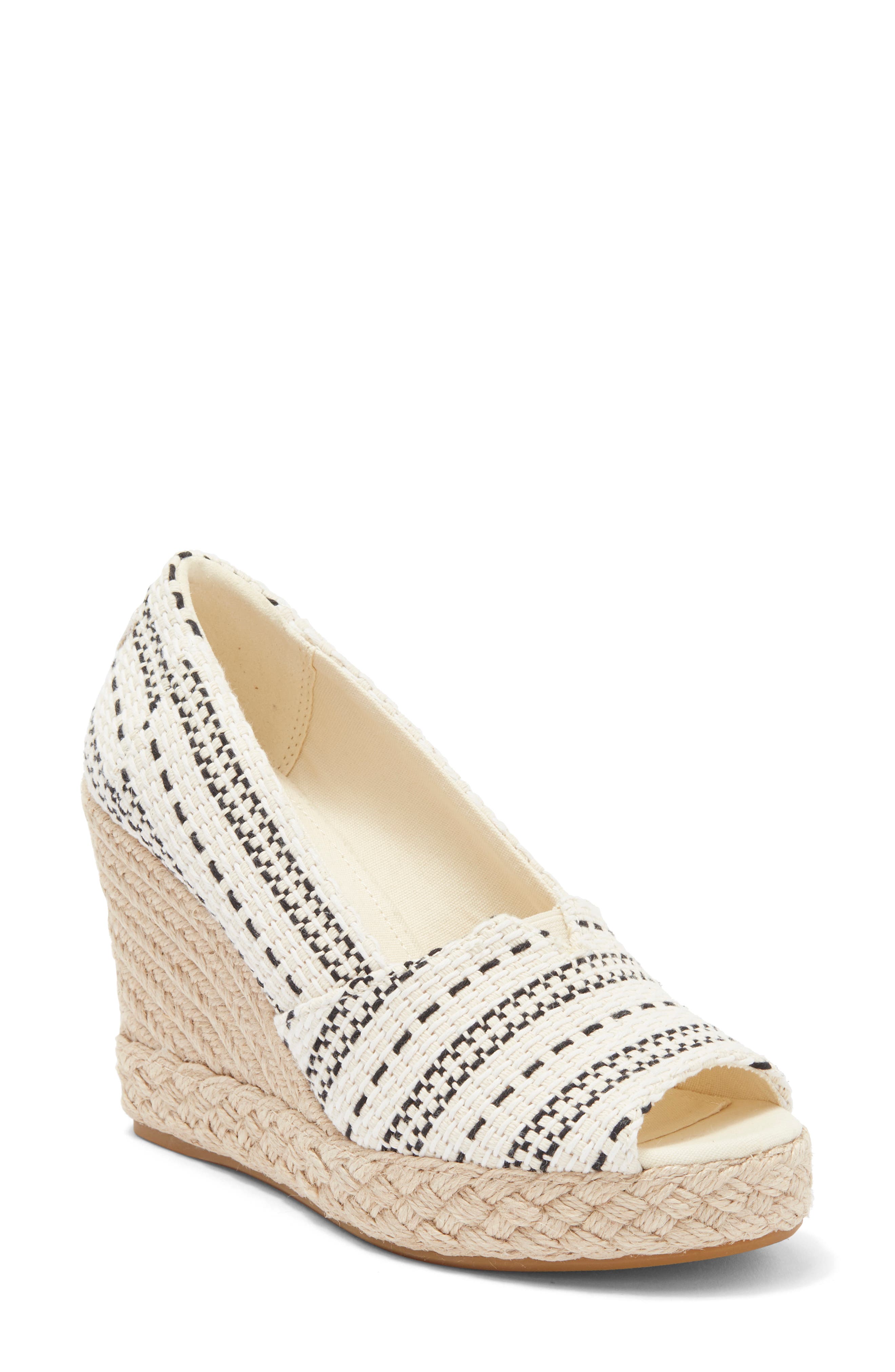 TOMS Michelle Peep Toe Wedge Sandal, Main, color, 