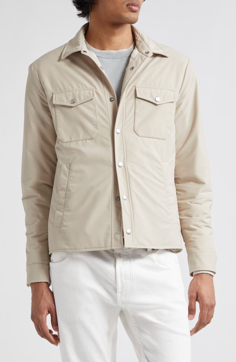 Eleventy Wool Blend Quilted Jacket, Main, color, Sand