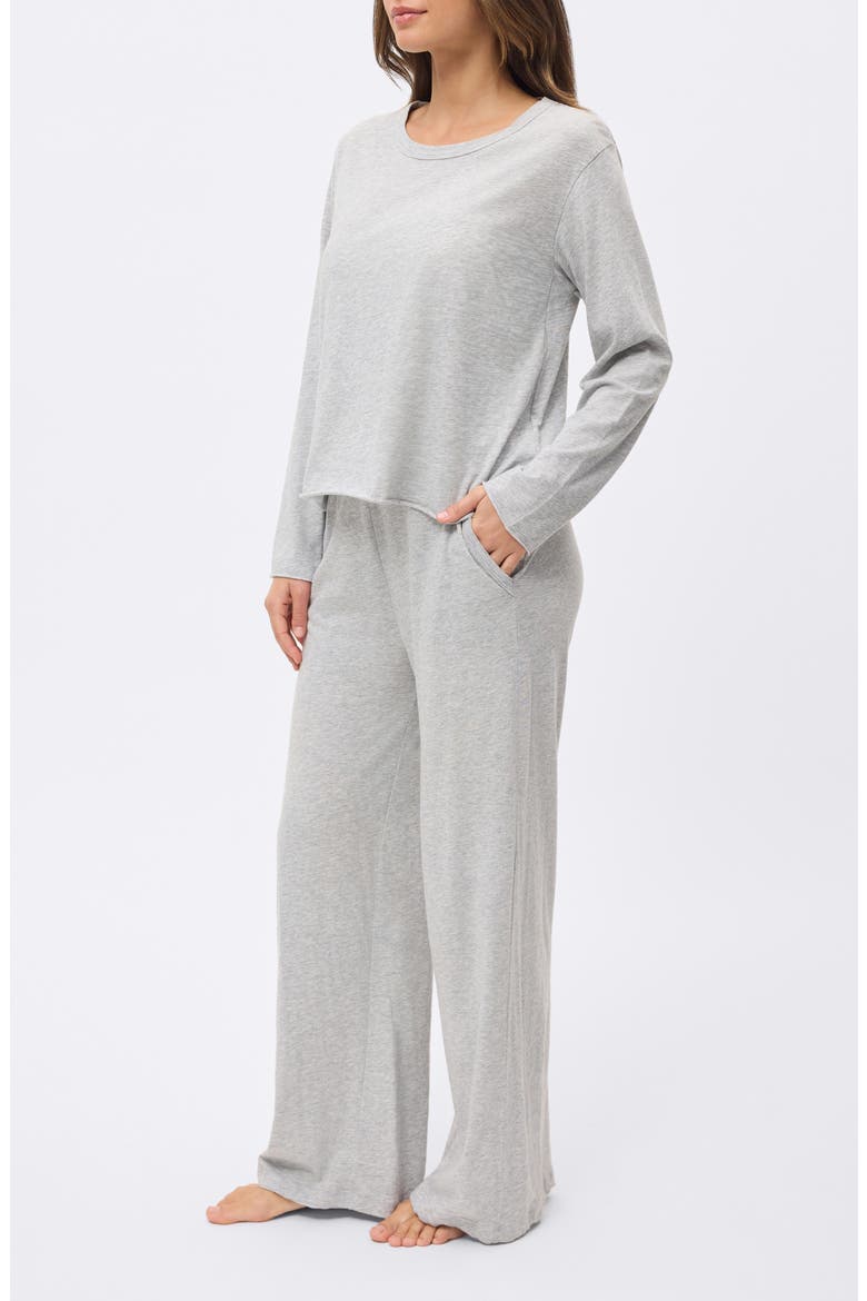 Jada Long Sleeve Organic Cotton Pajamas, Alternate, color, GREY