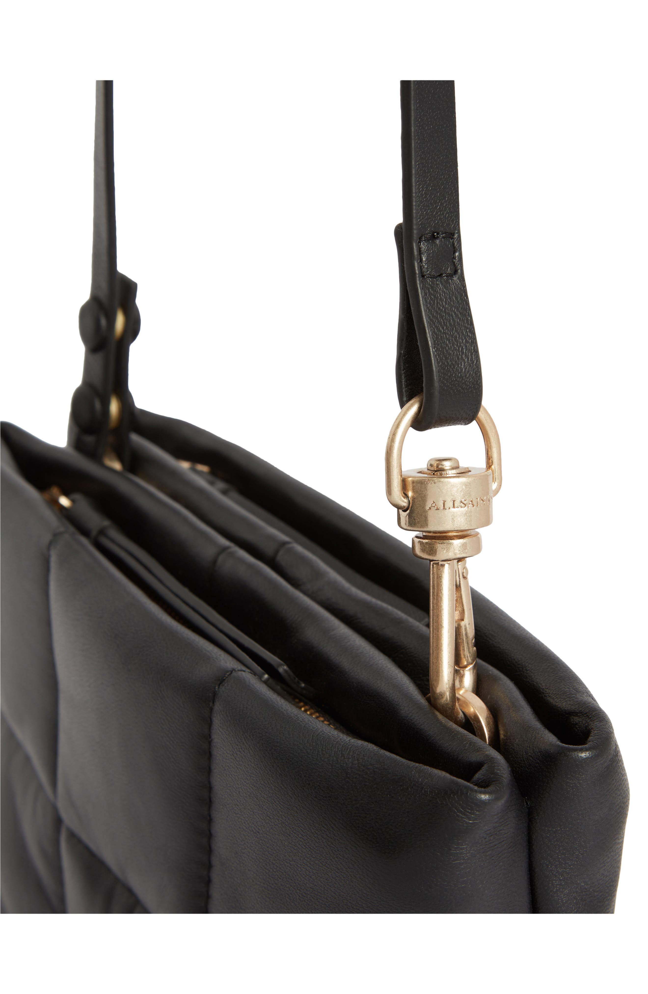 AllSaints Mila Quilted Leather Crossbody Bag, Alternate, color, 