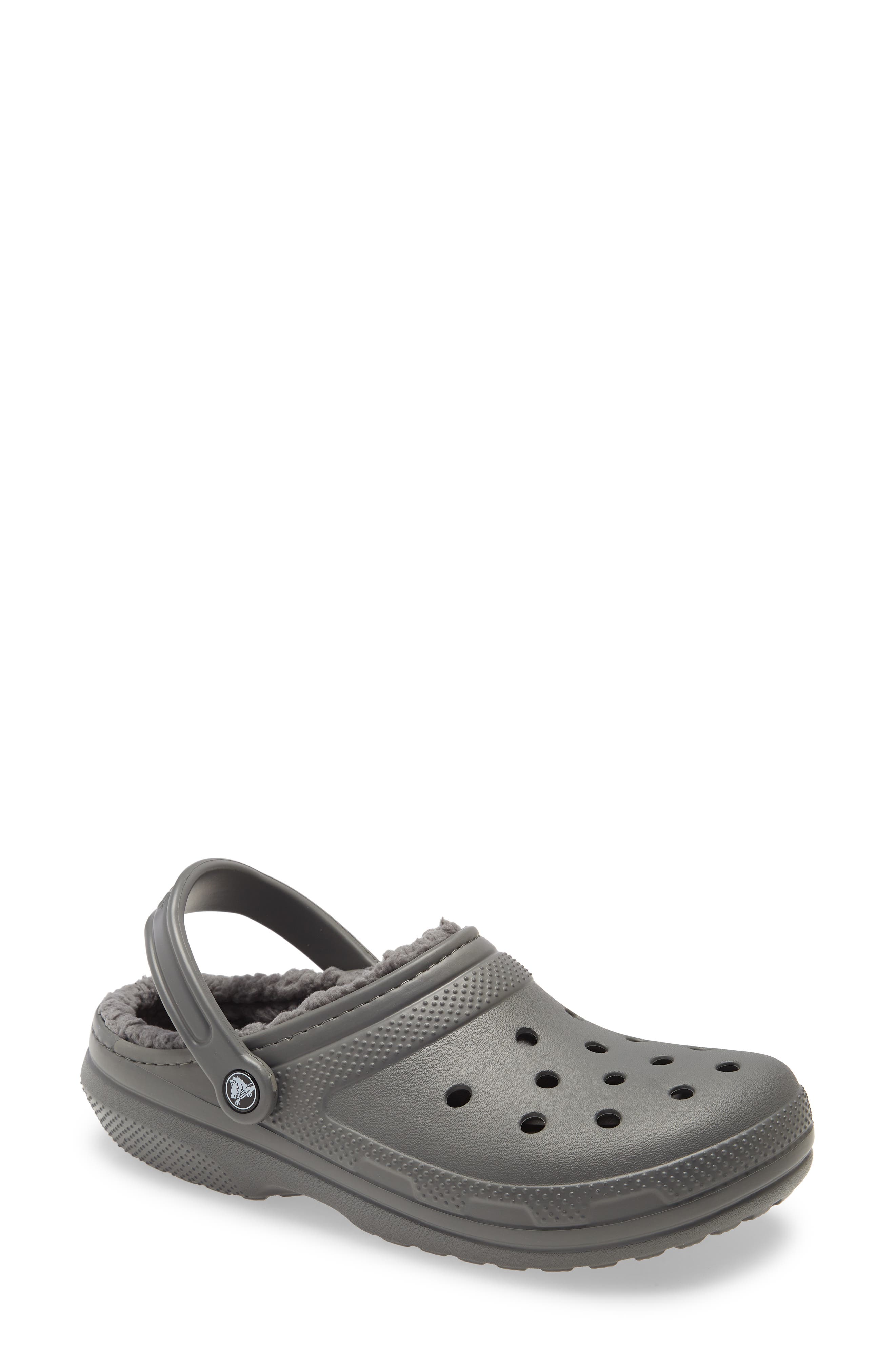 CROCS™ Classic Lined Slipper, Main, color, SLATE GREY/ SMOKE
