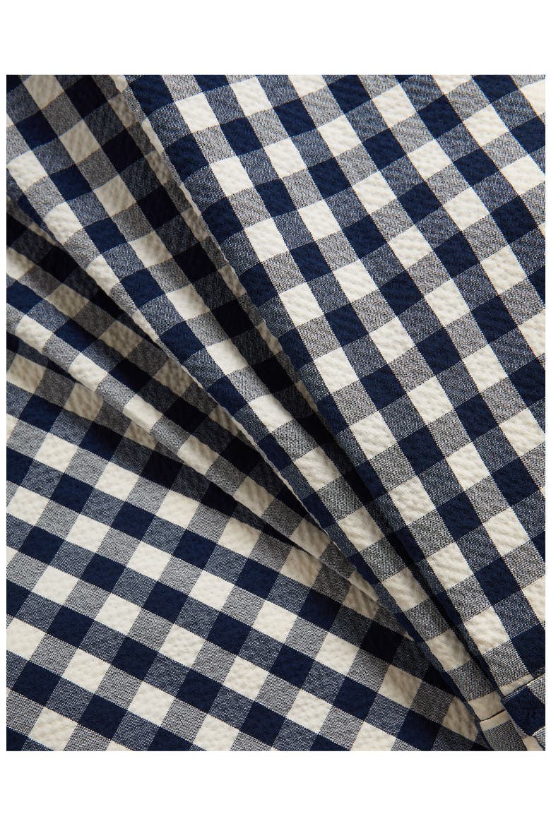 Haina Gingham Stretch Cotton Shorts, Alternate, color, NAVY/ DOVE