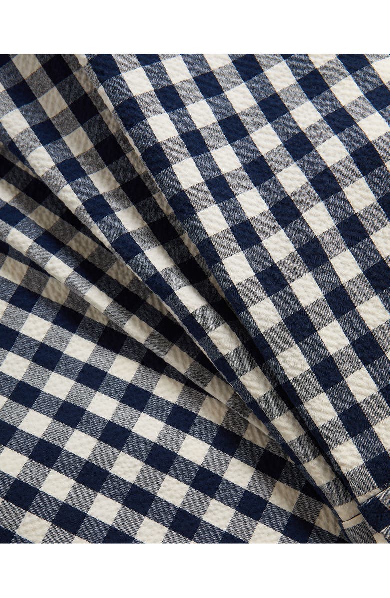 Veronica Beard Haina Gingham Stretch Cotton Shorts, Alternate, color, Navy/ Dove