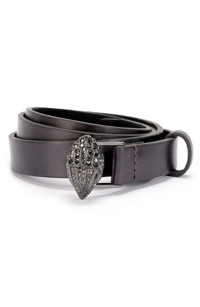 Kurt Geiger London Drench Metallic Leather Belt, Main, color, 