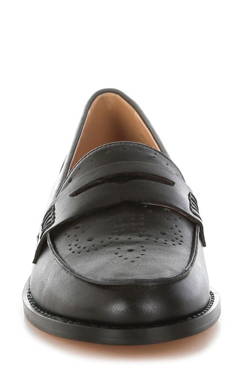 Rag & Co Clotilda Brogue Penny Loafer In Black