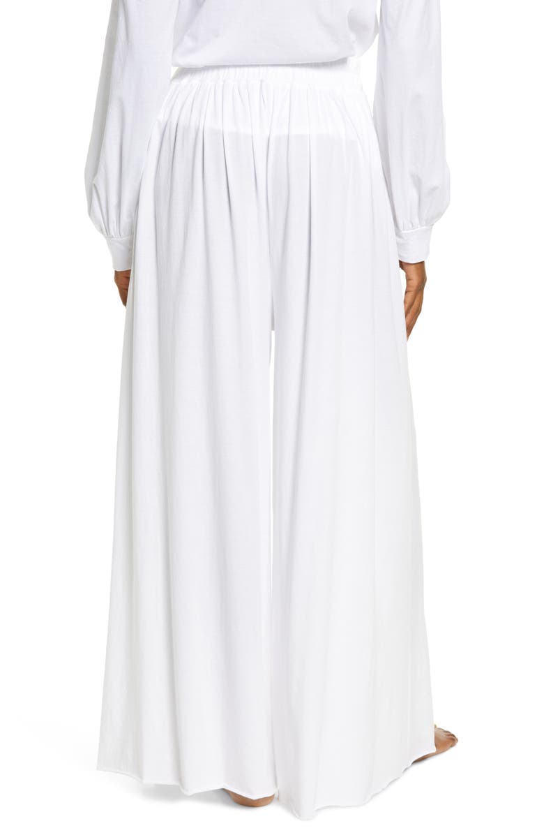 Lunya Organic Pima Wide Leg Lounge Pants, Alternate, color, Sincere White