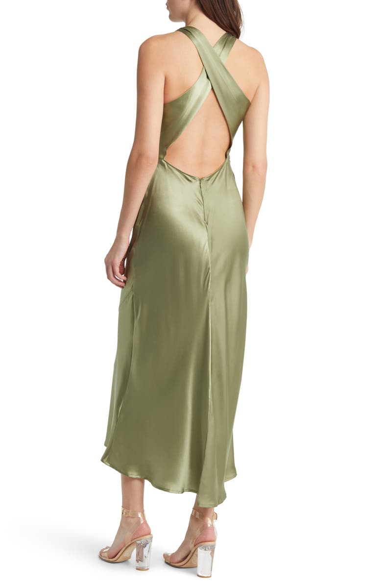 Reformation Casette Cowl Neck Silk Dress, Alternate, color,