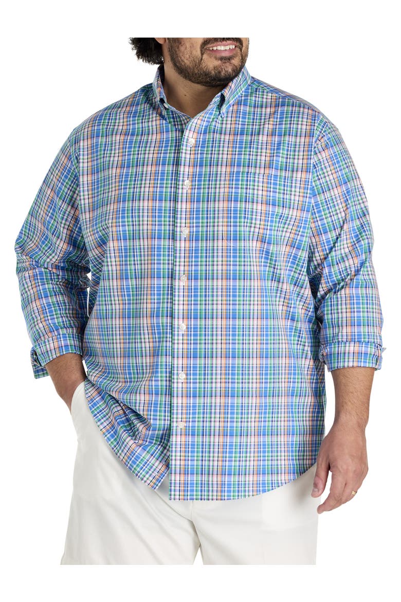 Big & Tall Plaid Tech Sport Shirt, Alternate, color, MULTI