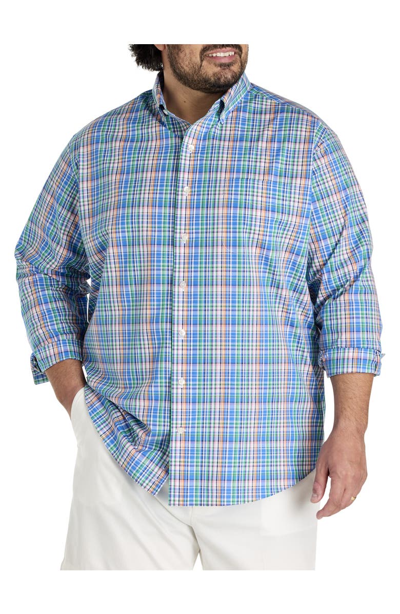 Oak Hill by DXL Big & Tall Plaid Tech Sport Shirt, Main, color, Multi