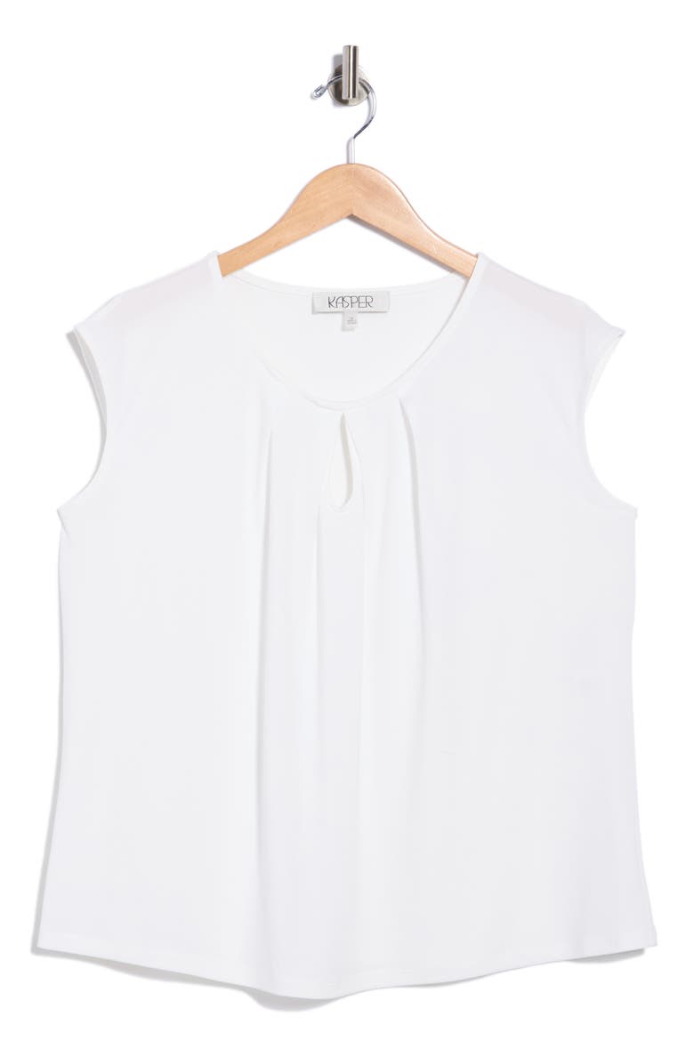 Keyhole Neck Cap Sleeve Knit Top, Main, color, NATURAL WHITE