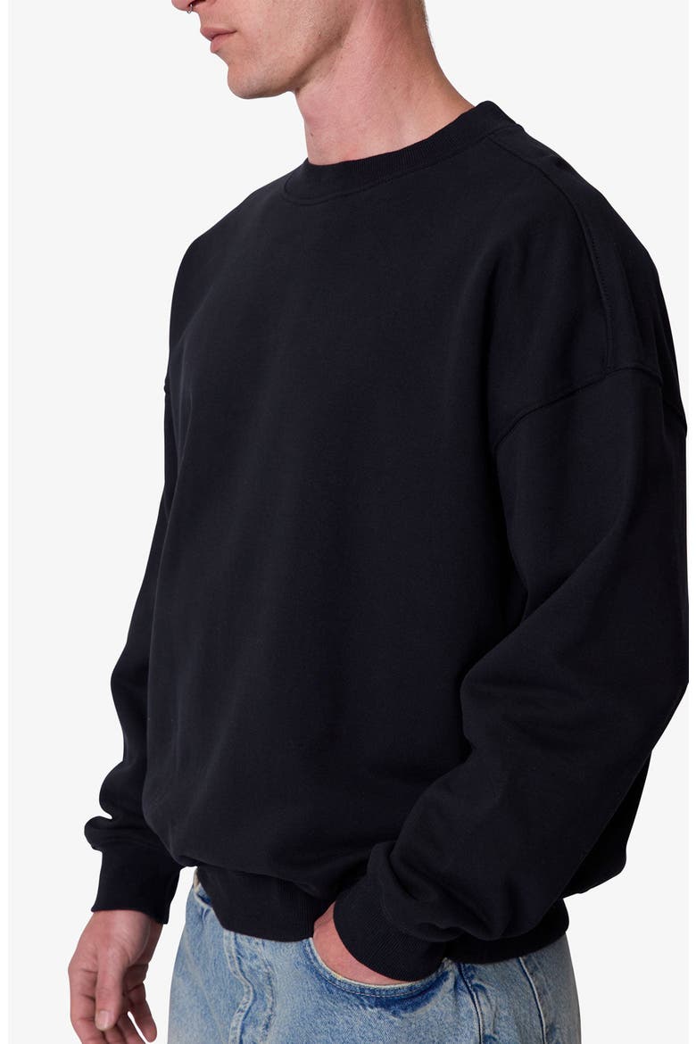 Heavyweight Basic Crewneck Sweatshirt, Alternate, color, BLACK