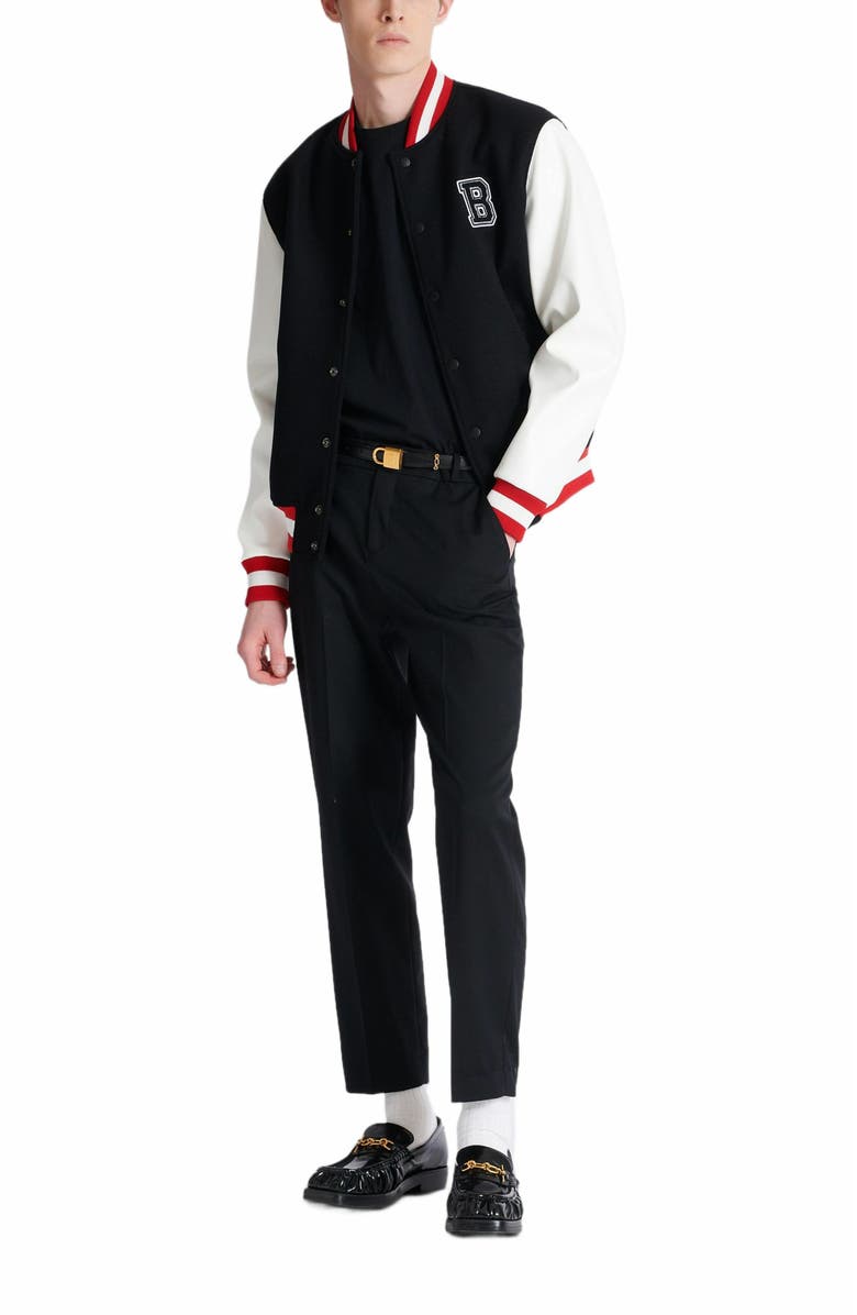 Balmain Embroidered Balmain Signature T-Shirt, Alternate, color, Black