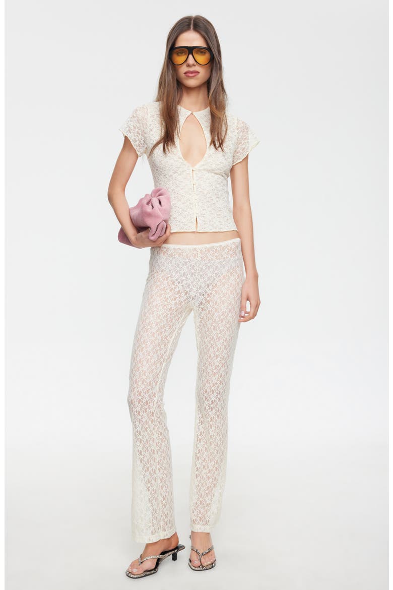 Love Letters Lace Keyhole Top, Alternate, color, LEMON
