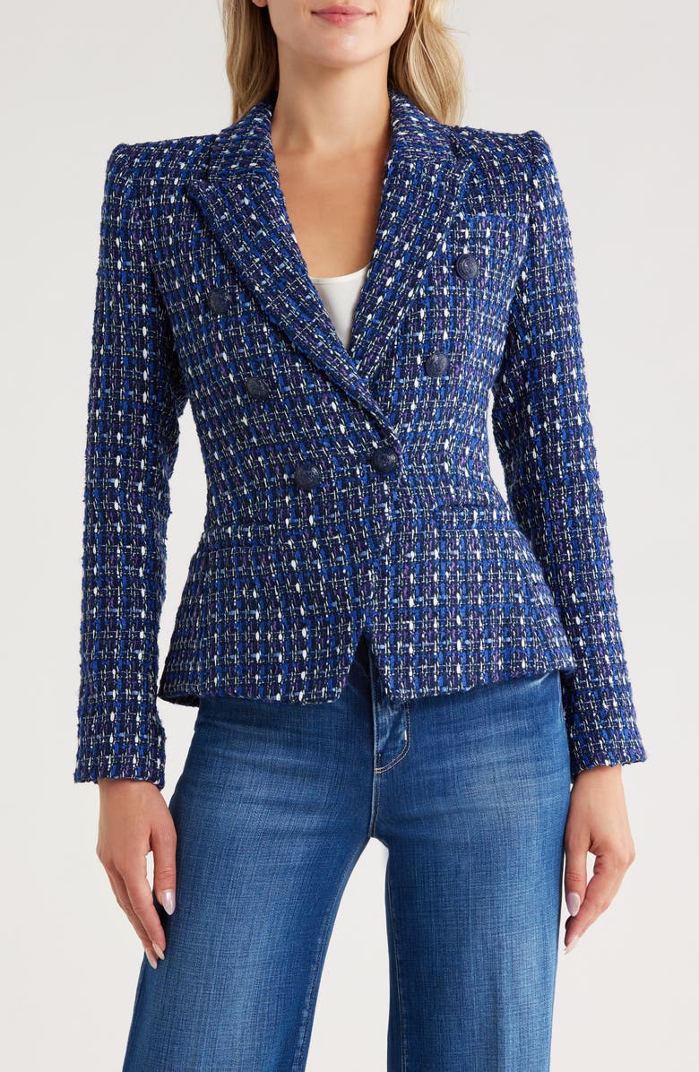 L'AGENCE Marie Tweed Double Breasted Blazer, Main, color,