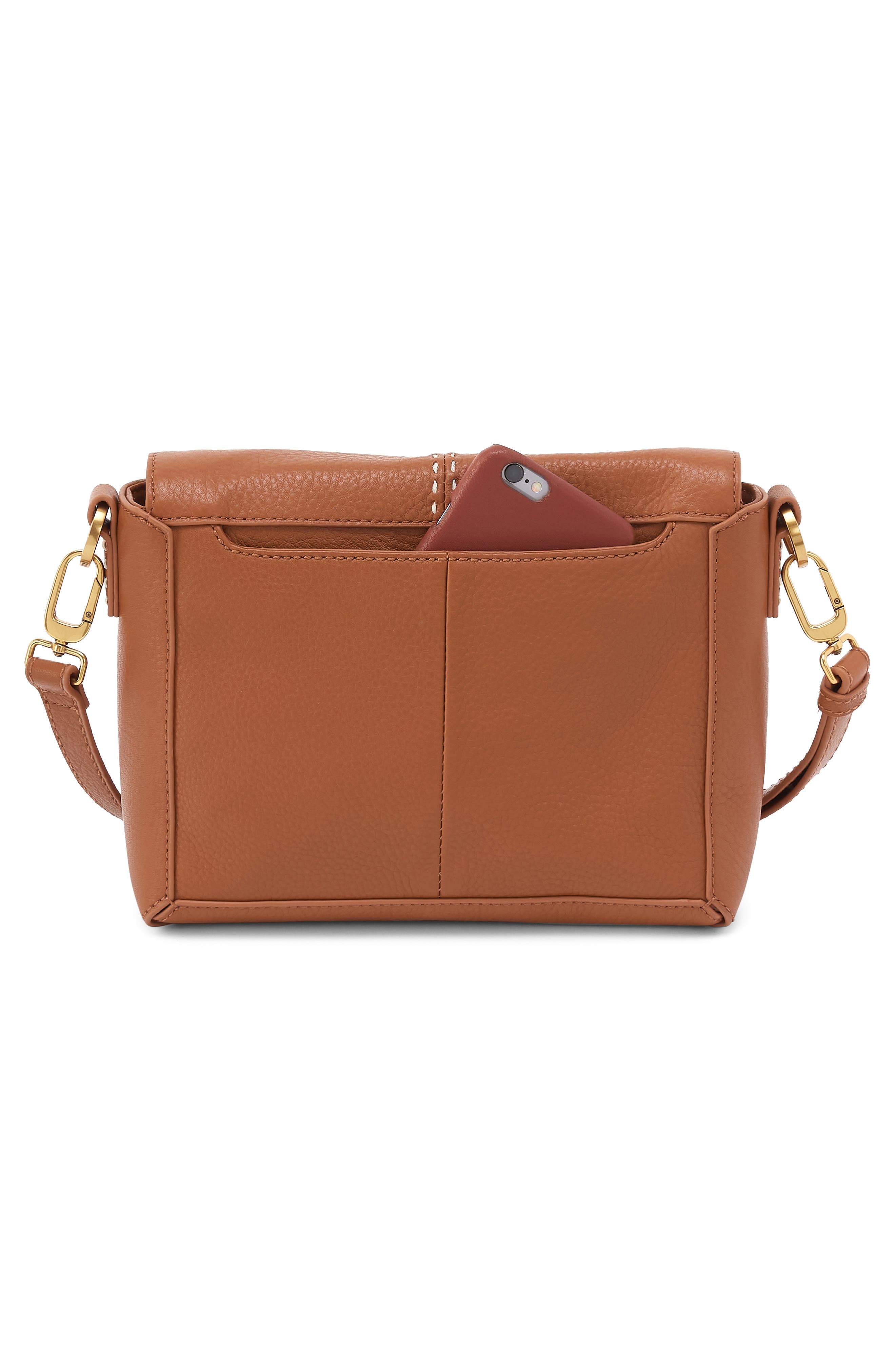 HOBO Austin Flap Leather Crossbody Bag, Alternate, color, Warm Honey