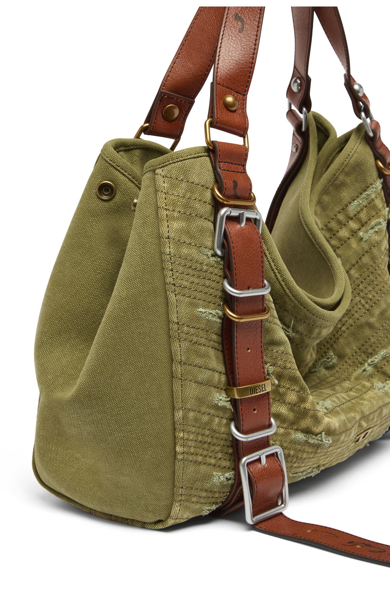 D-One Medium Leather Top Handle Bag, Alternate, color, OLIVE/ GREEN