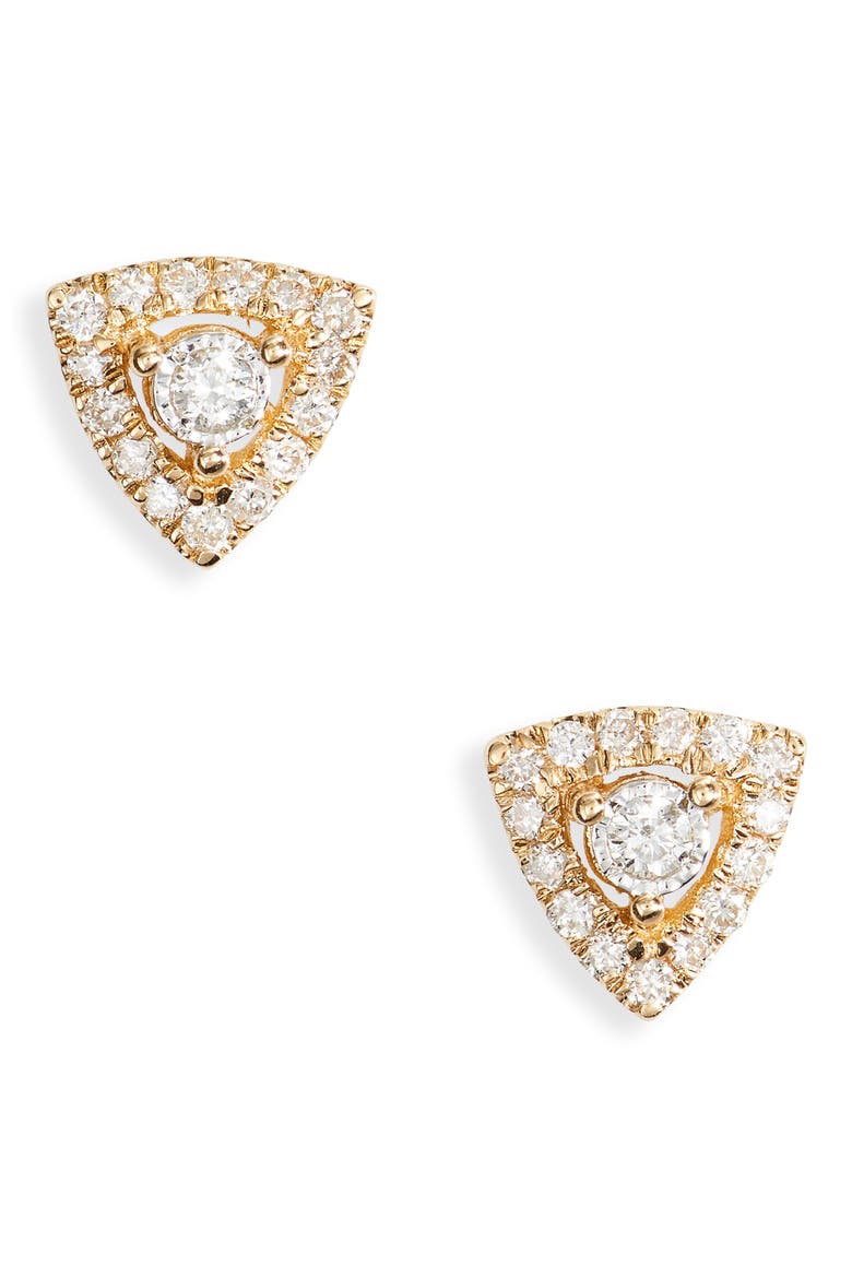 Ava Bea Triangle Stud Earrings, Main, color, YELLOW GOLD