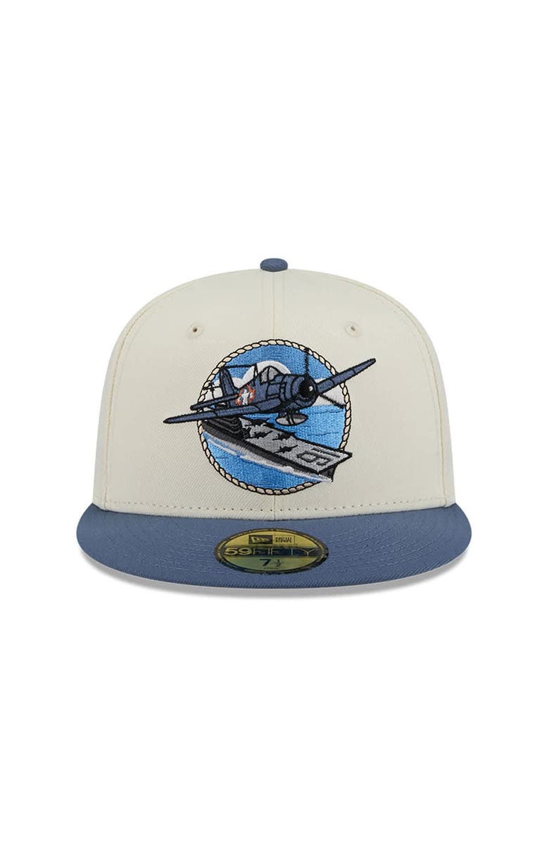 New Era Men's New Era  Cream Corpus Christi Hooks Theme Nights 59FIFTY Fitted Hat, Alternate, color, 