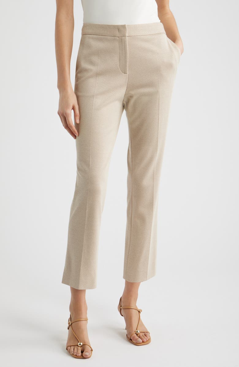 BOSS Tapria Crop Straight Leg Pants, Main, color, Beige