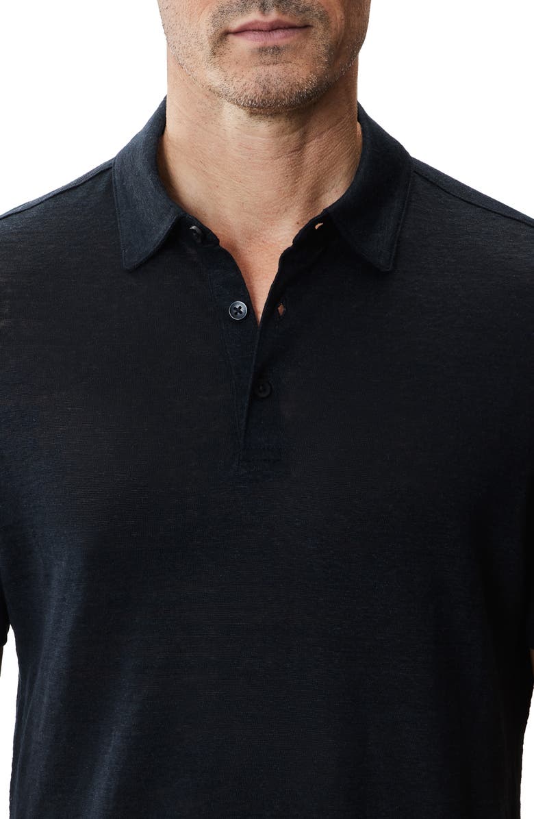 Robert Barakett Boyce Linen Polo, Alternate, color, Black