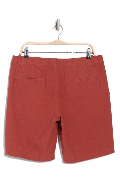14th & Union Linen Blend Trim Fit Shorts In Rust Marsala