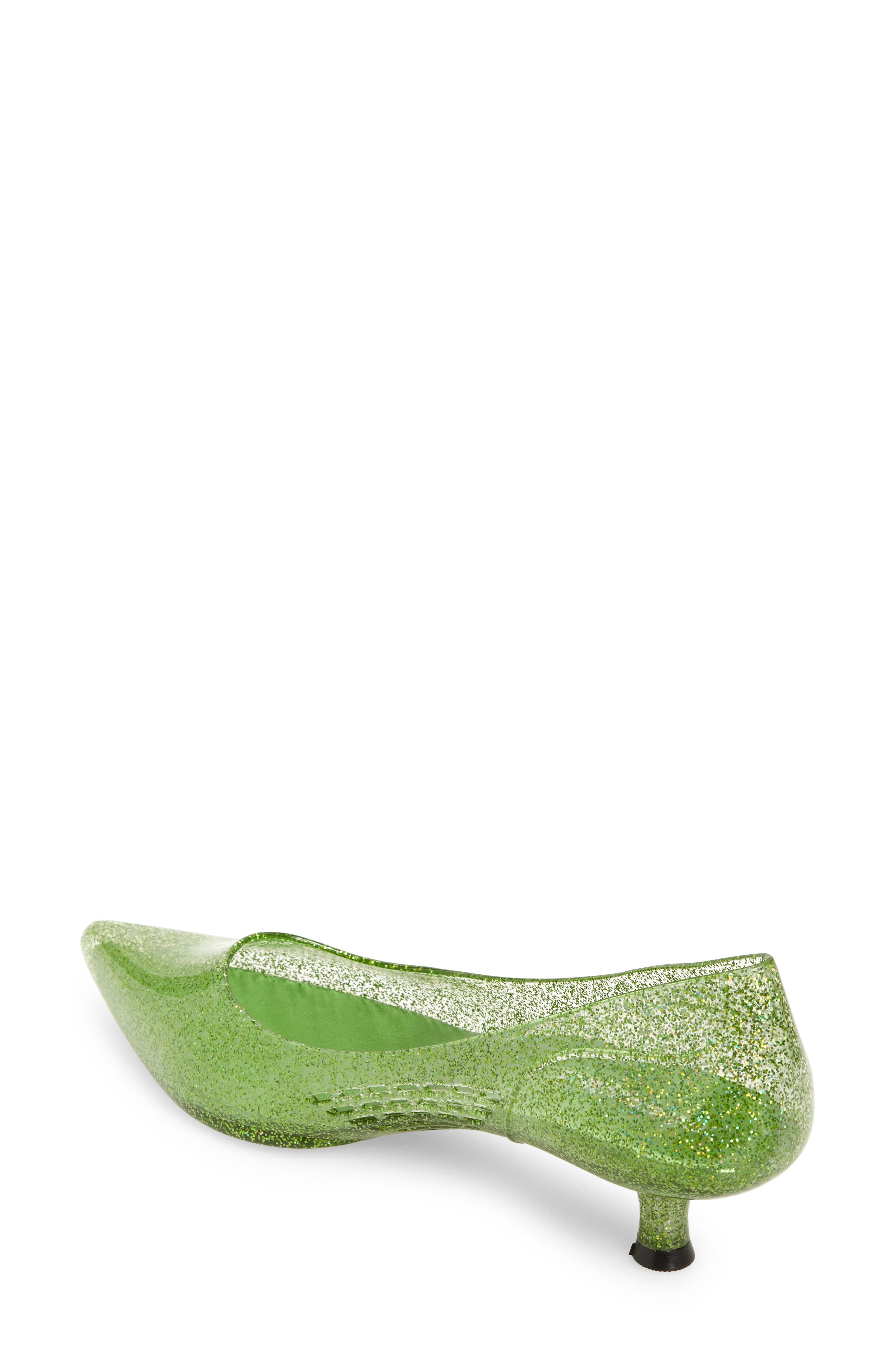 Millenni Pointed Toe Kitten Heel Pump, Alternate, color, GREEN IRIDESCENT GLITTER