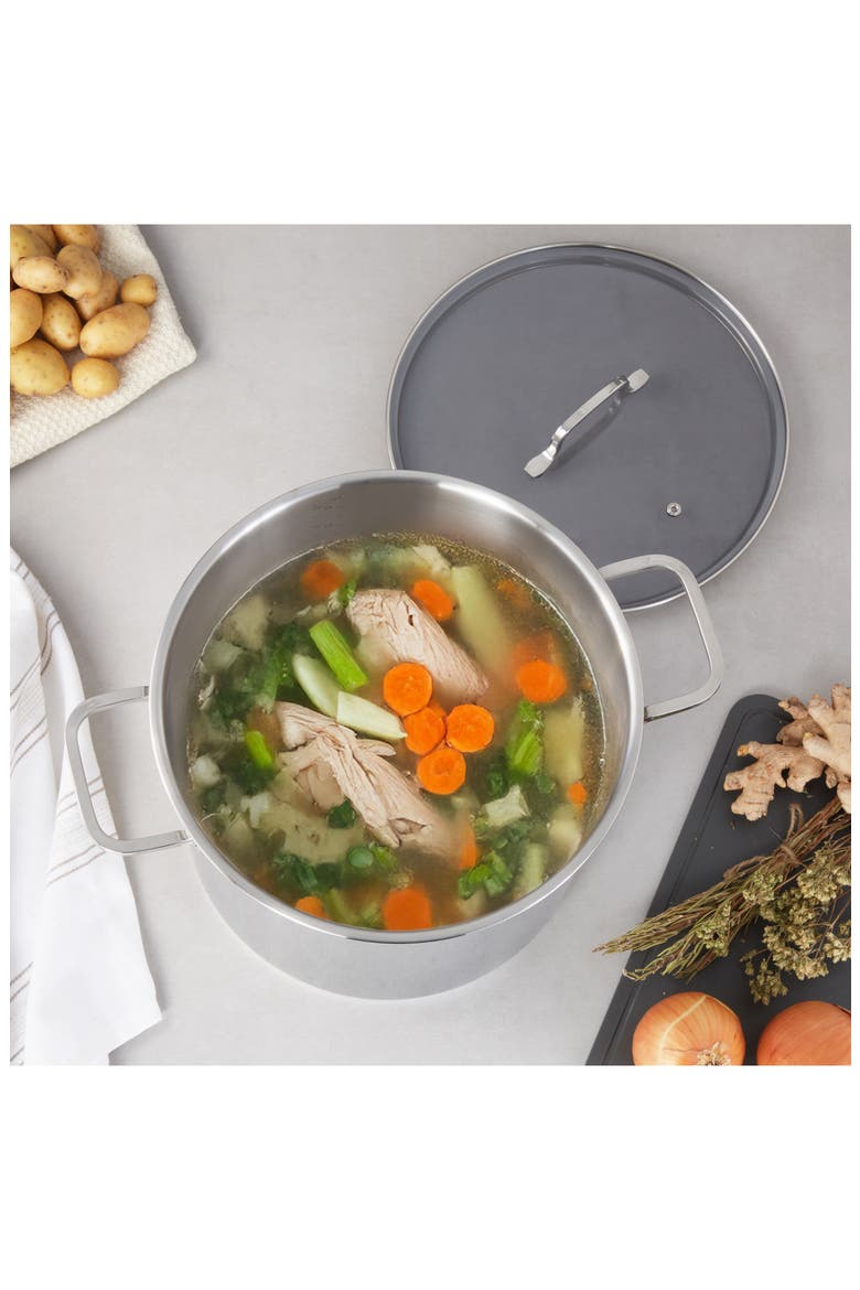 Dina Helix Stainless Steel Stock Pot, Alternate, color, SILVER