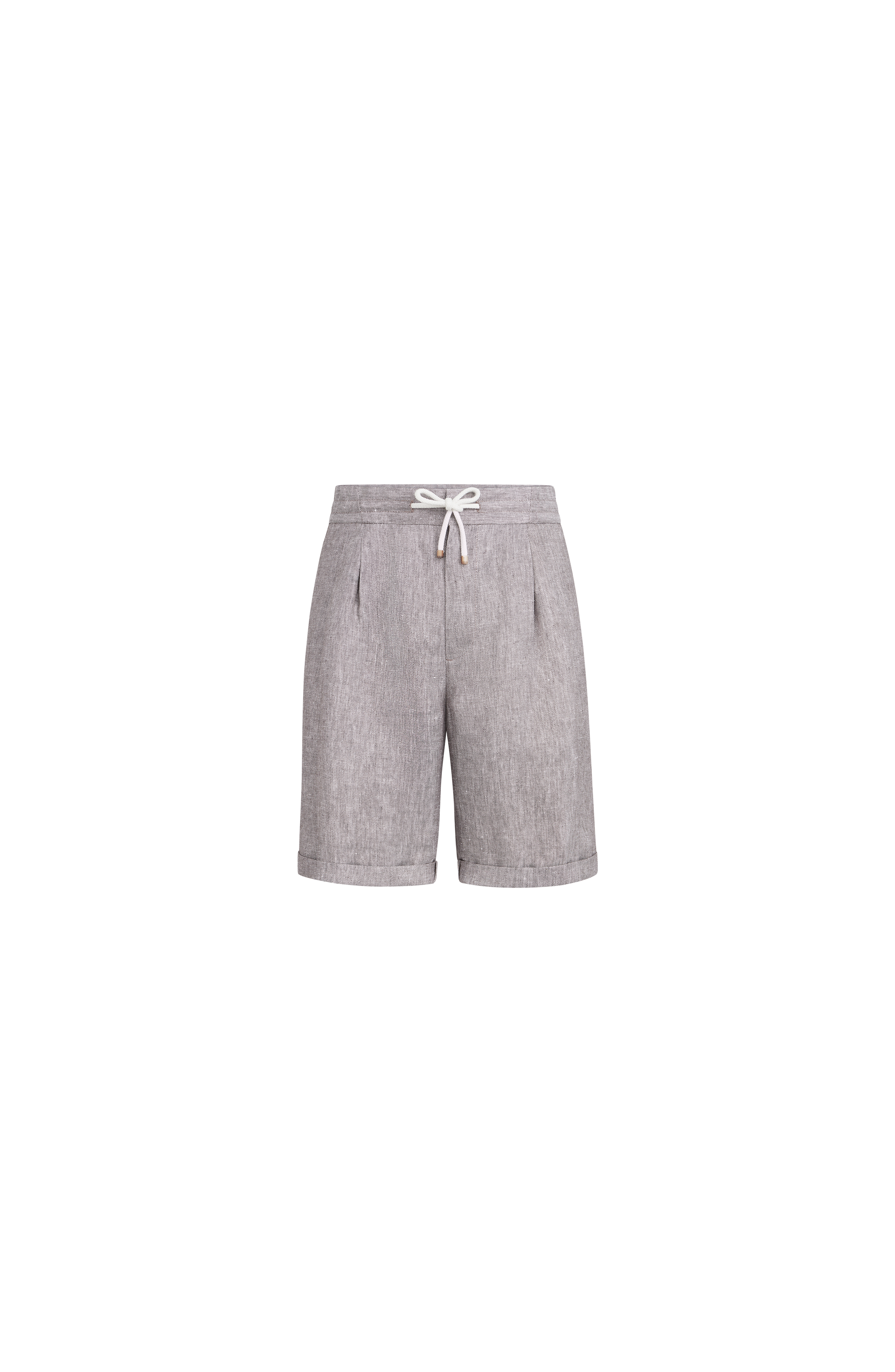 Double pleated drawstring Bermuda shorts - image 2