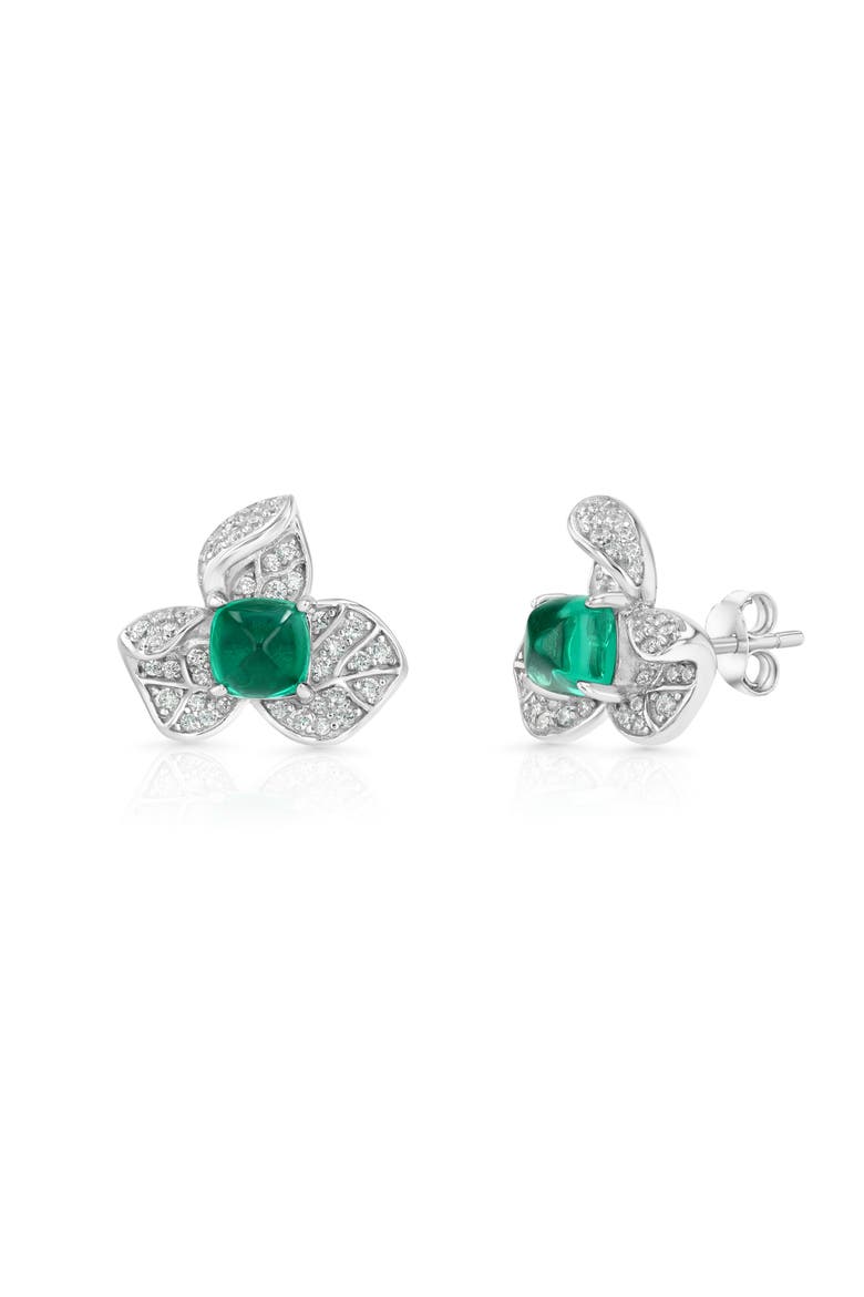 Orchid Emerald Earrings, Main, color, green