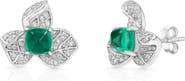 Gemma Azzurro Orchid Emerald Earrings