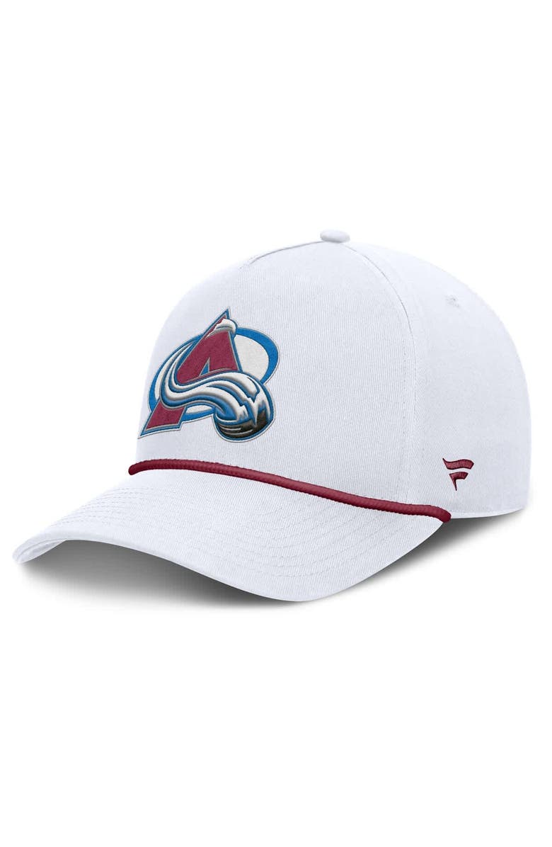 FANATICS Men's Fanatics White Colorado Avalanche Rope A-Frame Adjustable Hat, Main, color, 
